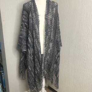 Elegant Gray Knit Women's Blazer